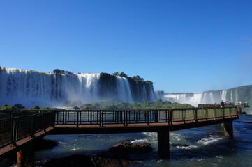 fountains in the park waterfall in rainbow Foz Iguaçu