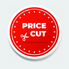 Price Cut Sign Vector Illustration