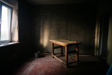 interior of a old room without renovation