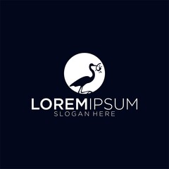 Stork logo design vector illustration
