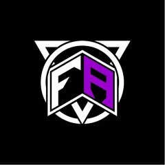 Monogram letter F A Diamonds decorated with circles and triangles are perfect for game initials, greeting cards, logos, posters, etc.