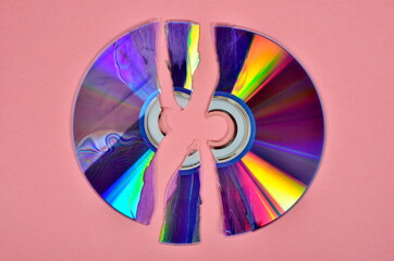 broken CD / DVD, damaged CD compact disc 