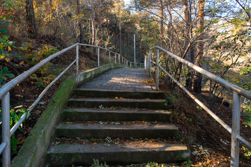 Fototapeta premium The path leading to Tatsminda park, autumn