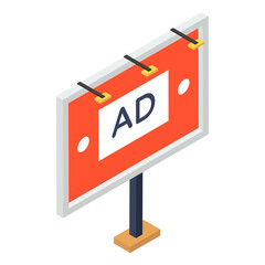  Advertisement board icon in isometric design   © SmashingStocks