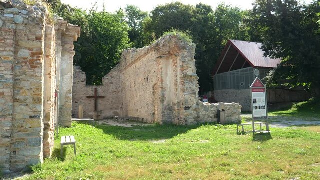 A view of the ruins of the Zobor monastery in Nitra, Slovakia