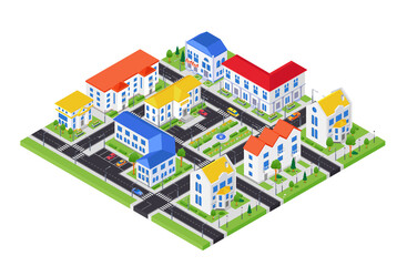 City architecture - modern vector colorful isometric illustration