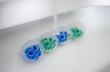 Close up shot of a toilet refresher