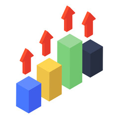 
Icon of business growth in editable isometric design
