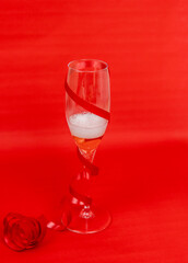 glass of the champagne for a christmas