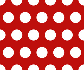 Vintage polka dots white and red pattern, colorful background -