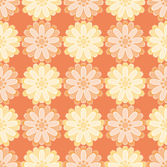 Seamless Scotch marigold pattern vector. Cute big flower illustration background.