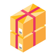 
An icon of parcel in modern isometric style 
