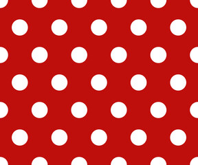 Vintage polka dots white and red pattern, colorful background - vector abstract background © bebuntoon