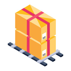 
An icon of parcel in modern isometric style 
