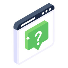 
Icon of online help in isometric design
