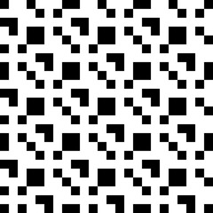 Seamless pattern. Checks, figures ornament. Squares, curves wallpaper. Ethnic motif. Tiles, chevrons backdrop. Geometric background. Mosaic illustration. Digital paper, textile print, abstract vector.