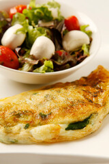 omelet and salad