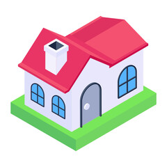 
Modern isometric style icon of home in editable design
