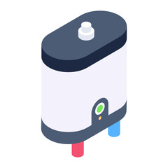 
Home appliance, isometric icon of electric geyser 
