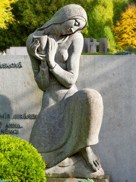 The Muse statue on grave of novelist and plays writer Alois Jirasek
