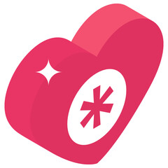 Obraz premium An icon of medical heart in isometric style 