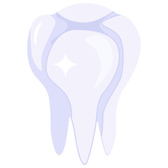 
An icon of tooth in isometric style 
