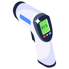 
Infrared thermometer icon, medical technology device vector 
