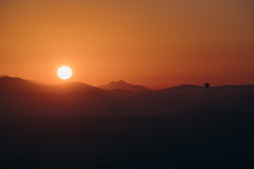 Sunrise skyline in Cappadocia