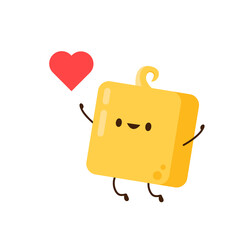 Butter vector. Butter character design. Butter on white background.