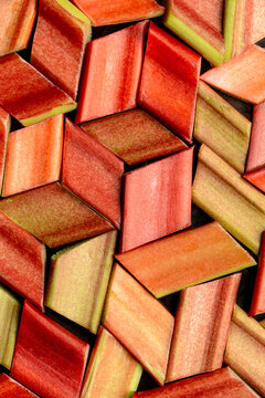 Pattern made from pieces of rhubarb