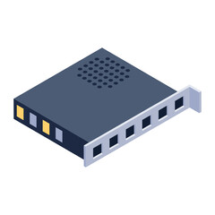 
Network hub vector style, modem in editable icon 
