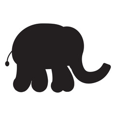 Elephant character silhouette, Vector illustration of an Elephant.	