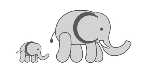 Cute Elephant cartoon character, Vector illustration of an Elephant.	