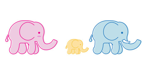 Cute colorful Elephant cartoon character, Vector illustration of an Elephant.