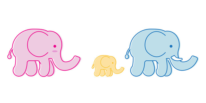 Cute colorful Elephant cartoon character, Vector illustration of an Elephant. © PUPIL MINER