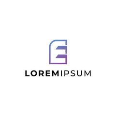 Fototapeta premium Letter E Paper Text logo design