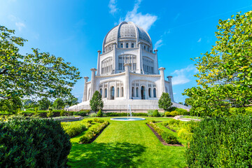 The Baha'i House of Worship located in Wilmette, north of Chicago, is one of eight temples dedicated to the Bahai faith in the world.