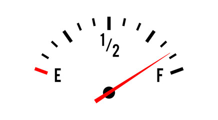 Fuel Gauge Icon. Gasoline Indicator Isolated On White Background. Vector