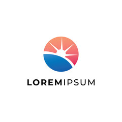 Circle Sunrise Landscape logo design