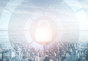 Cryptography and encryption algorithm concept