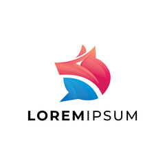 Full color Chat Pig logo design