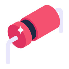 
Rechargeable cell icon in isometric design 
