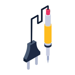 
Trendy isometric design of insert port icon
