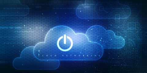 2d illustration power symbol with cloud
