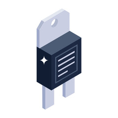
Power plug icon in isometric design, plug editable vector 
