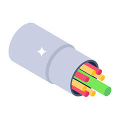 
Isometric design of electrical fibers icon
