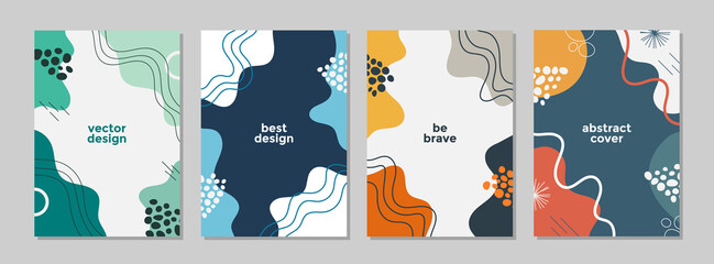 Naklejka premium Set of abstract creative artistic templates with winter season concept. Universal cover Designs for Annual Report, Brochures, Flyers, Presentations, Leaflet, Magazine.