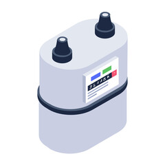 
Electronic component icon in isometric style, tube light starter vector 
