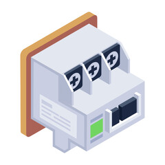 
Editable isometric style of on off buttons, circuit breaker buttons 
