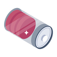 
Rechargeable cell icon in isometric design 

